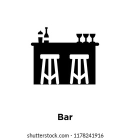 Bar icon vector isolated on white background, logo concept of Bar sign on transparent background, filled black symbol