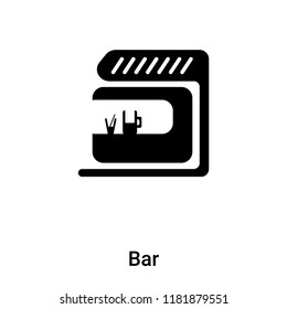 Bar icon vector isolated on white background, logo concept of Bar sign on transparent background, filled black symbol