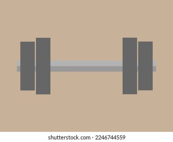 Bar icon. Vector symbol of gym and weight training, concept of muscle strength and hypertrophy