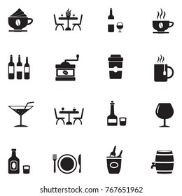 Bar Icons. Black Flat Design. Vector Illustration. 