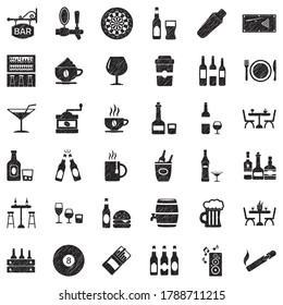 Bar Icons. Black Scribble Design. Vector Illustration.