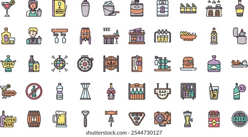 Bar icons High-Quality Vector Icons Collection with Editable Stroke. Ideal for Professional and Creative Projects.
