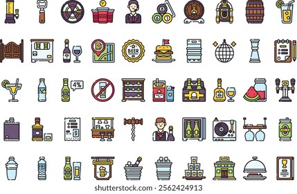 Bar icons High-Quality Vector Icons Collection with Editable Stroke. Ideal for Professional and Creative Projects.