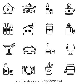 Bar Icons. Line With Fill Design. Vector Illustration.
