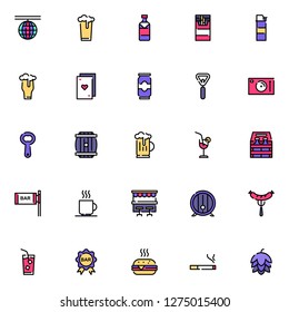 Bar icons pack. Isolated bar symbols collection. Graphic icons element
