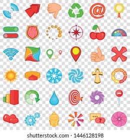 Bar icons set. Cartoon style of 36 bar vector icons for web for any design