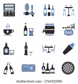 Bar Icons. Two Tone Flat Design. Vector Illustration.