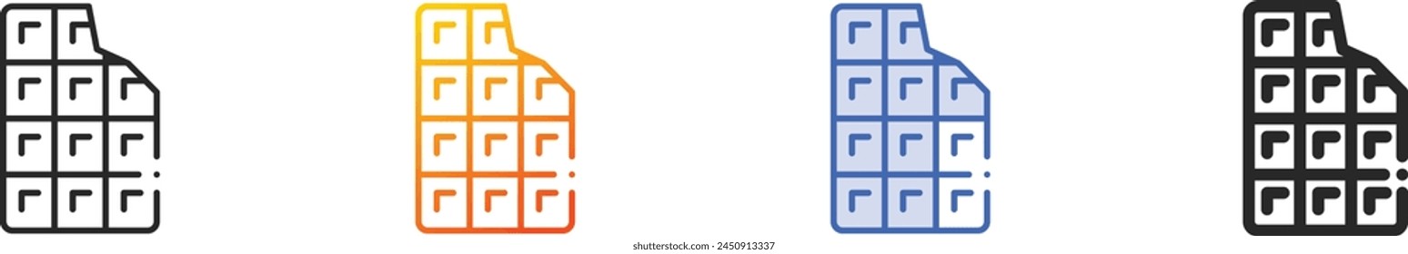bar icon.Thin Linear, Gradient, Blue Stroke and bold Style Design Isolated On White Background