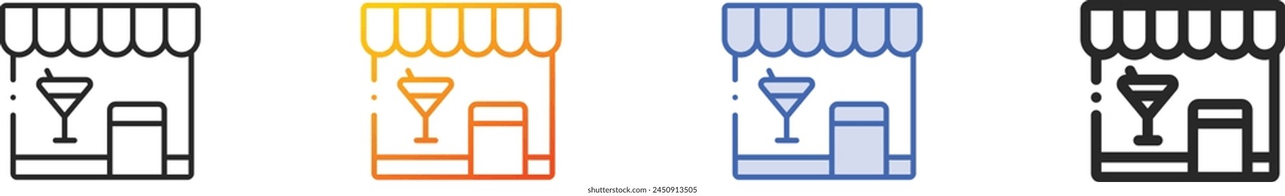 bar icon.Thin Linear, Gradient, Blue Stroke and bold Style Design Isolated On White Background