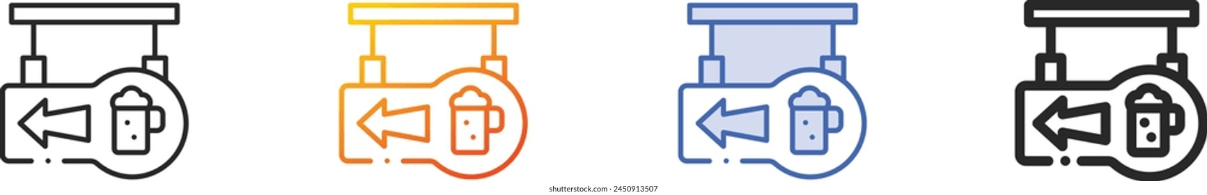 bar icon.Thin Linear, Gradient, Blue Stroke and bold Style Design Isolated On White Background