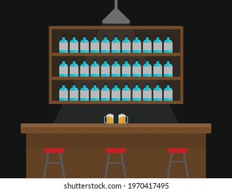 bar illustration, gray color background