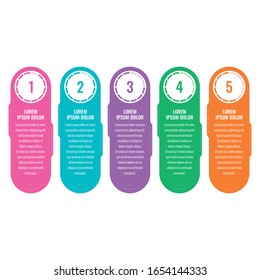 bar information template. five steps infographic template. colorful business infographic template
