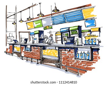 Bar interior sketch