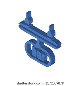Bar isometric left top view 3D icon