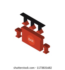 Bar isometric left top view 3D icon