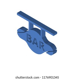 Bar isometric left top view 3D icon