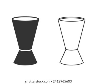 Bar jigger line icon set on white background. Bar jigger vector sign. flat style