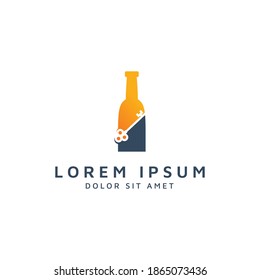 bar and key negative space logo design