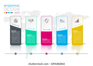 Bar labels infographic with 5 steps.