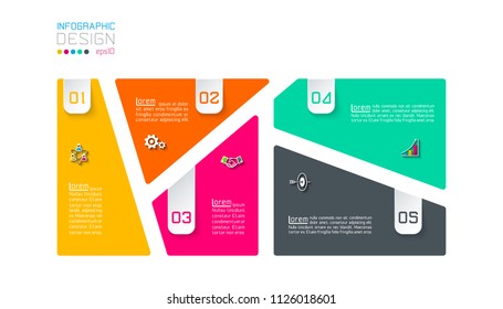 Bar labels infographic with 5 steps.
