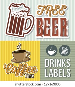 bar labels over vintage background. vector illustration