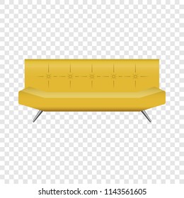 Bar leather sofa mockup. Realistic illustration of bar leather sofa vector mockup for on transparent background