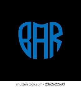 Diseño creativo del logo de la carta BAR. Diseño único de BAR.
