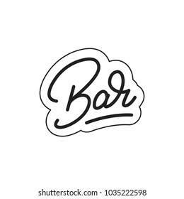 Bar . Bar lettering. Bar label badge emblem sticker