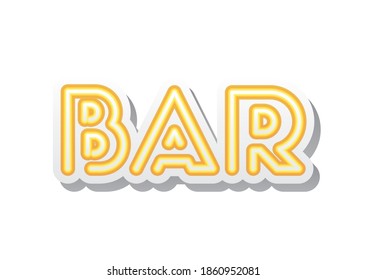 letras de barras en neón diseño de ilustración vectorial de fuentes