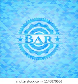 Bar light blue emblem with mosaic background