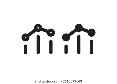 Bar and line chart icon for data analysis Vector