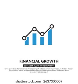 Bar and line chart symbolizing financial growth or profit increase