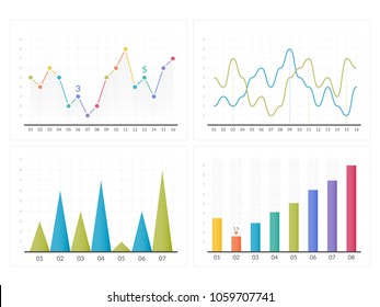 Bar and line charts, business infographics, vector eps10 illustration