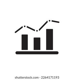 Bar Line Charts Filled Icon Vector Illustration