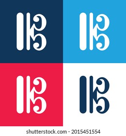 Bar Lines Variant blue and red four color minimal icon set
