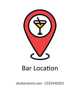 Ilustración de diseño de iconos de esquema rellenados de ubicación de barra. Mapa y símbolo de navegación en el fondo blanco Archivo EPS 10