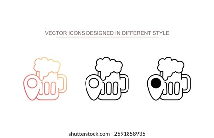 Bar Location icon design with white background stock illustration