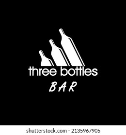 bar logo design concept with three bottles shape