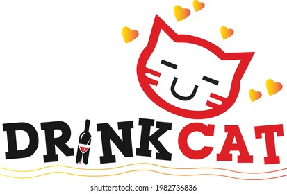 Bar Logo Design Drink Cat