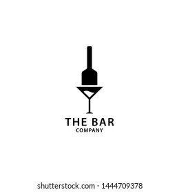 Bar Logo Design, Wine and Drinks Icon