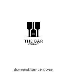 Bar Logo Design, Wine and Drinks Icon