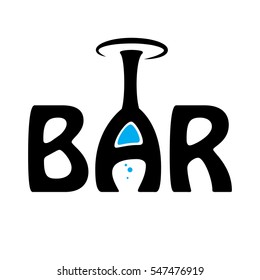 Bar logo elements for wine shop, bar, restaurant. Logo template for alcohol company. Vector symbol concept