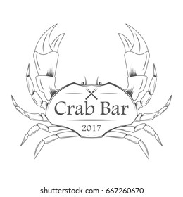 bar, the logo bar. emblem crab, seafood restaurant vector, separately on a white background. store, label. icon