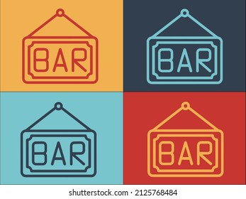 Bar Logo Template, Simple Flat Icon of bar,background,pub