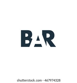 BAR Logo. Vector Graphic Branding Letter Element. White Background