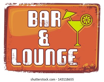 bar & lounge grungy sign