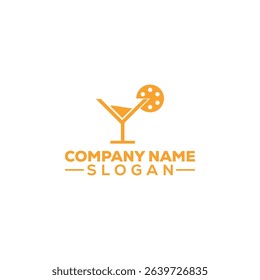 Bar and Lounge Logo – Martini Glass with Citrus Slice Vector Design