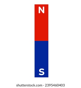 Bar magnet icon. n-pole and s-pole magnets.  Vector illustration