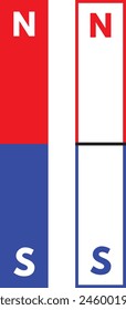 Balkenmagnet-Icon in zwei Stilen isoliert auf weißem Hintergrund gesetzt. Wissenschaft Versuchsmaterialien Vektorgrafik