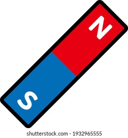 Bar magnet isolated vector illustration.